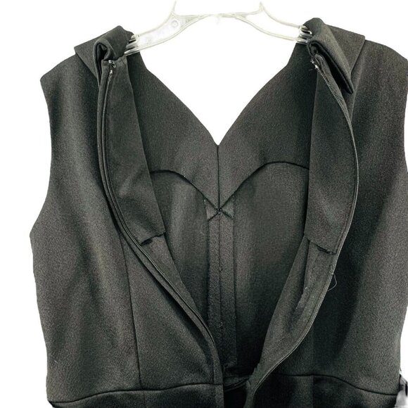 Vintage Maxi Dress Size 16-1/2 60s 70s Sleeveless Black White Stones Trees Avon - Picture 13 of 16